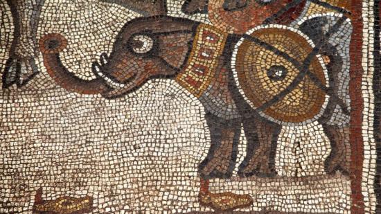 Huqoq mosaic elephant image 965x543